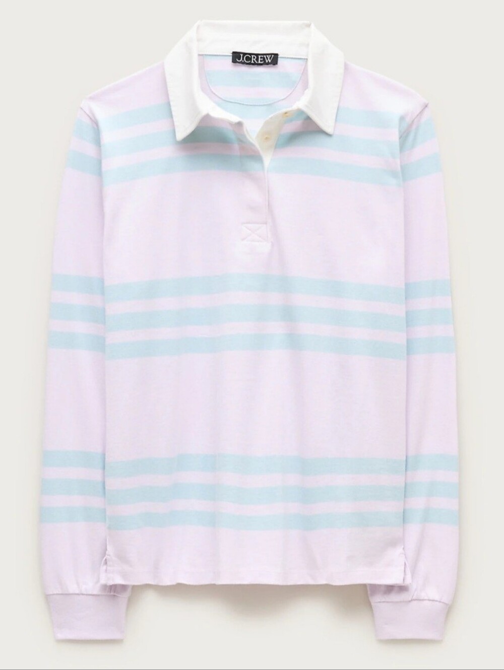 J. Crew Pastel Stripe Rugby Polo - Lavender & Grey